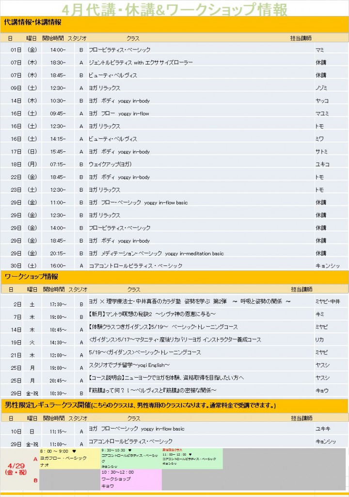 4月代講