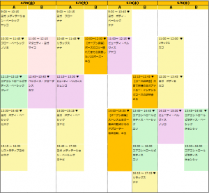 新GWの予定