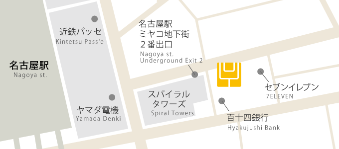 スタジオ・ヨギー名古屋の地図