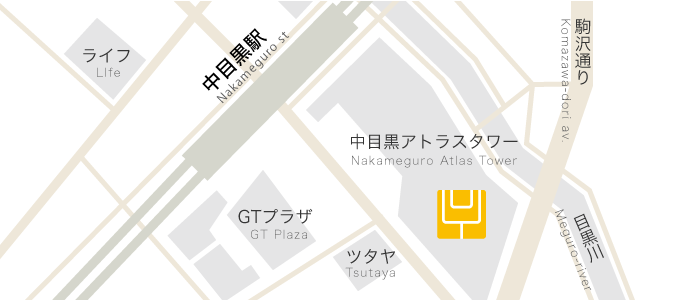 スタジオ・ヨギー中目黒の地図