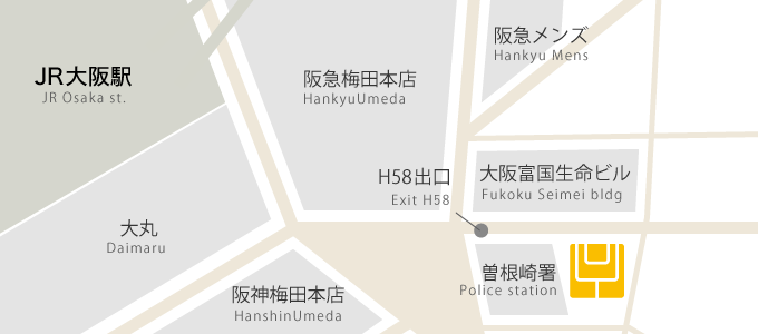 スタジオ・ヨギーOSAKAの地図